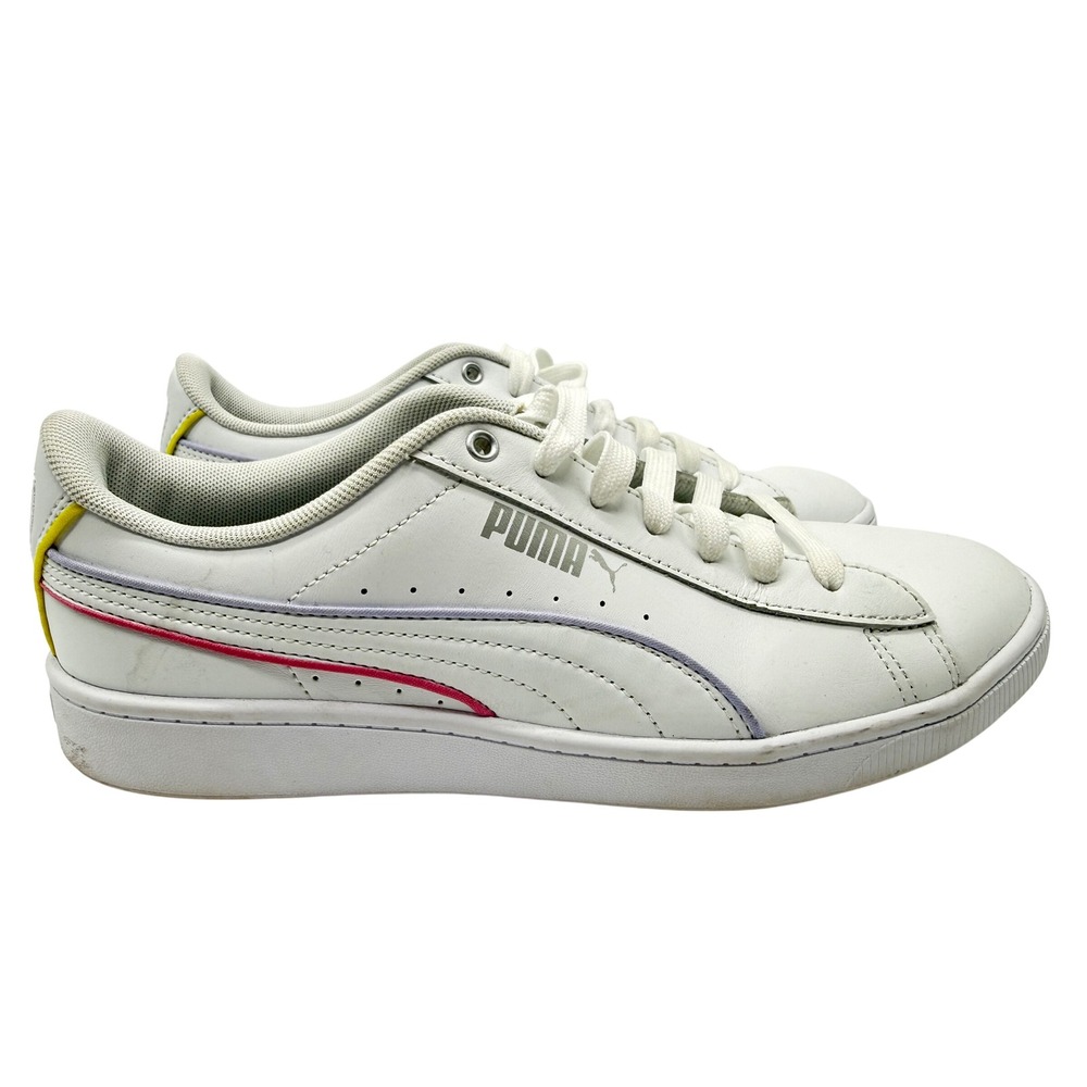Puma Vikky v2 Sneakers Womens 9 White Excellent Multi Color Piping 374512-03